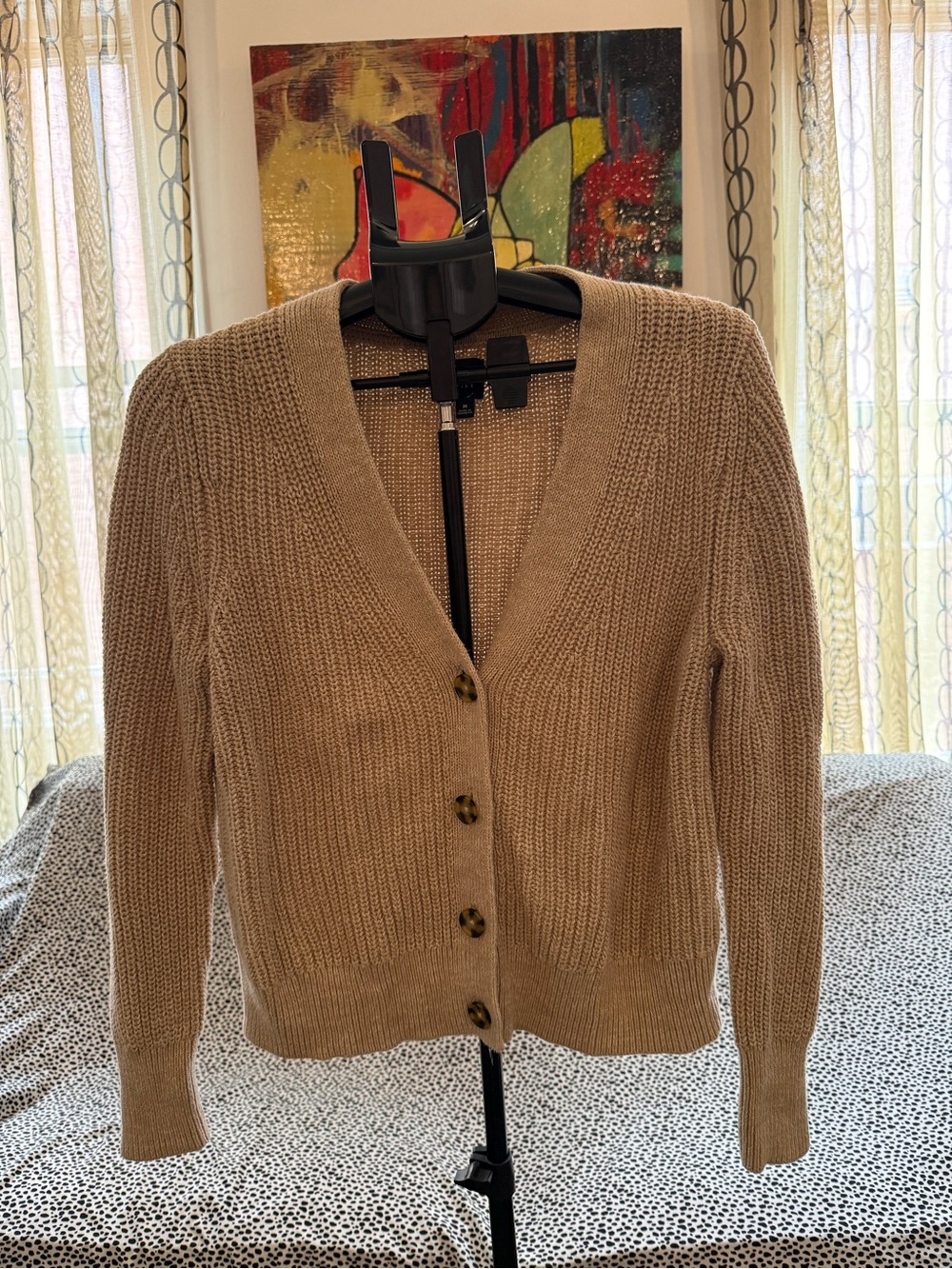 GAP Women's Button-Front V-Neck Shaker Knit Cardigan
